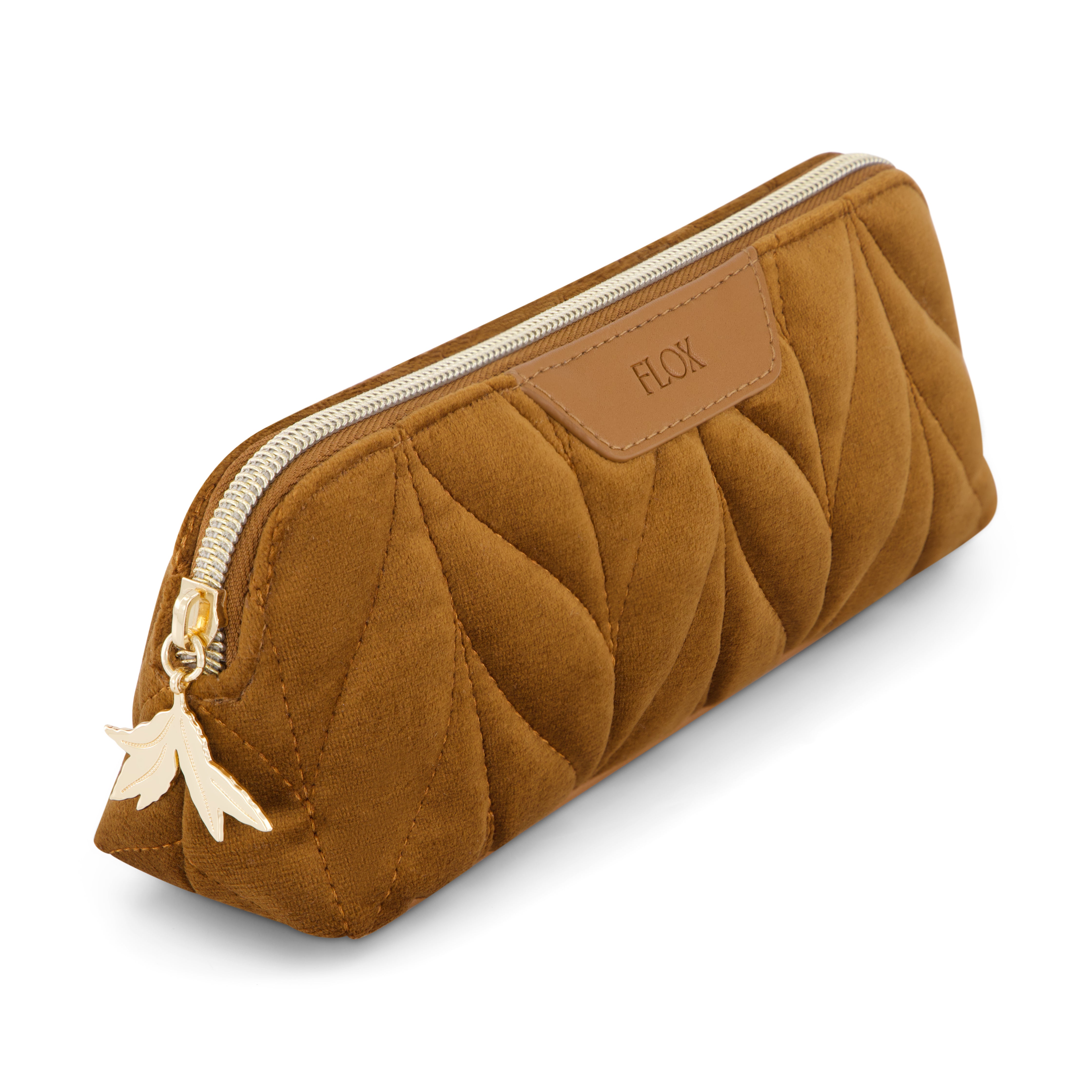 Flox Ahi Gold Velvet Cosmetic Case SMALL