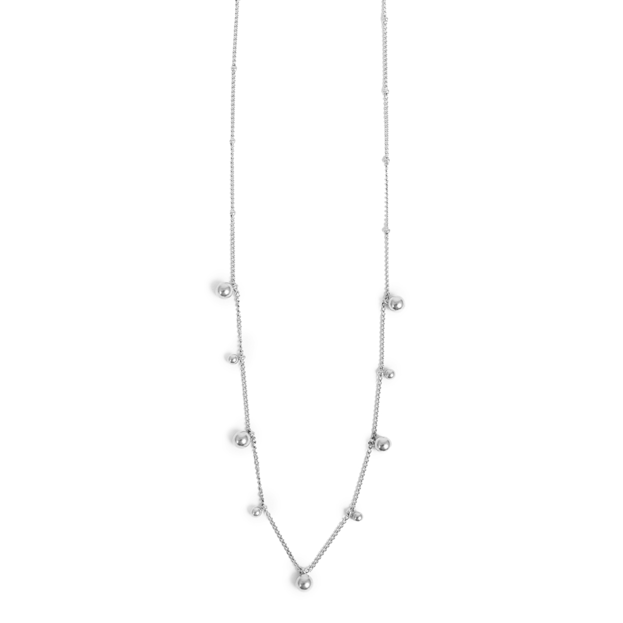 A&C Oslo Necklace in Steel w Mini Ball Drops - Whatever We Like -