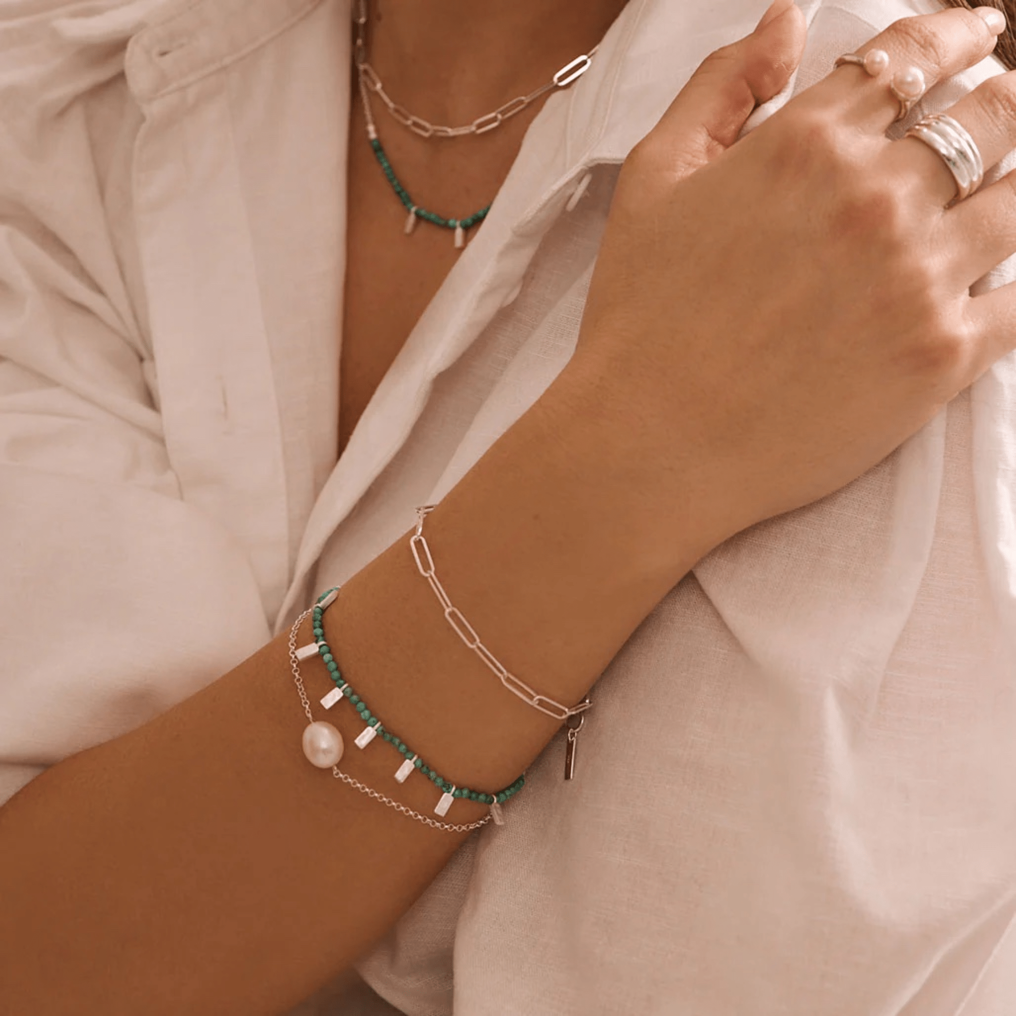 Anchor Bracelet Sterling Silver (22cm) - Whatever We Like -