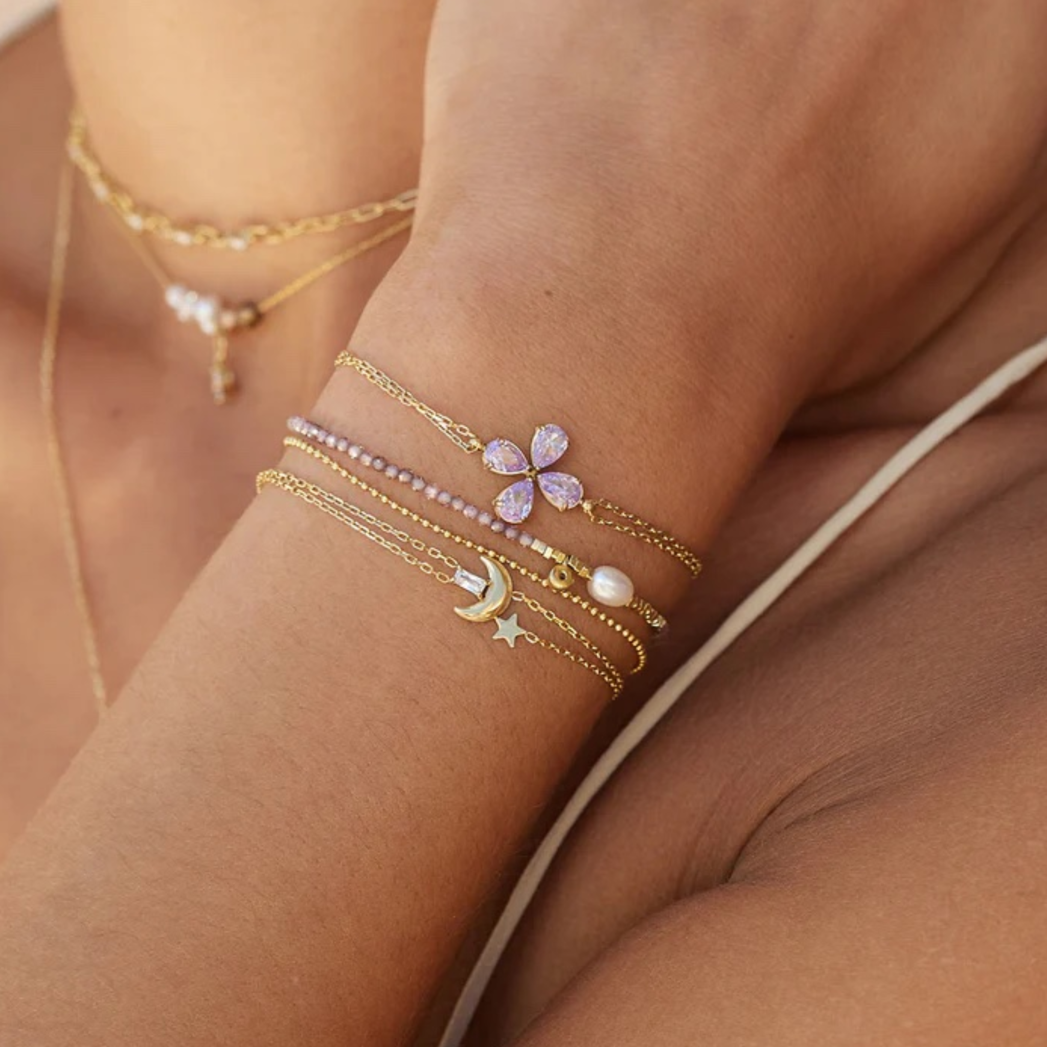 Erin Bracelet - Navy w Pearl