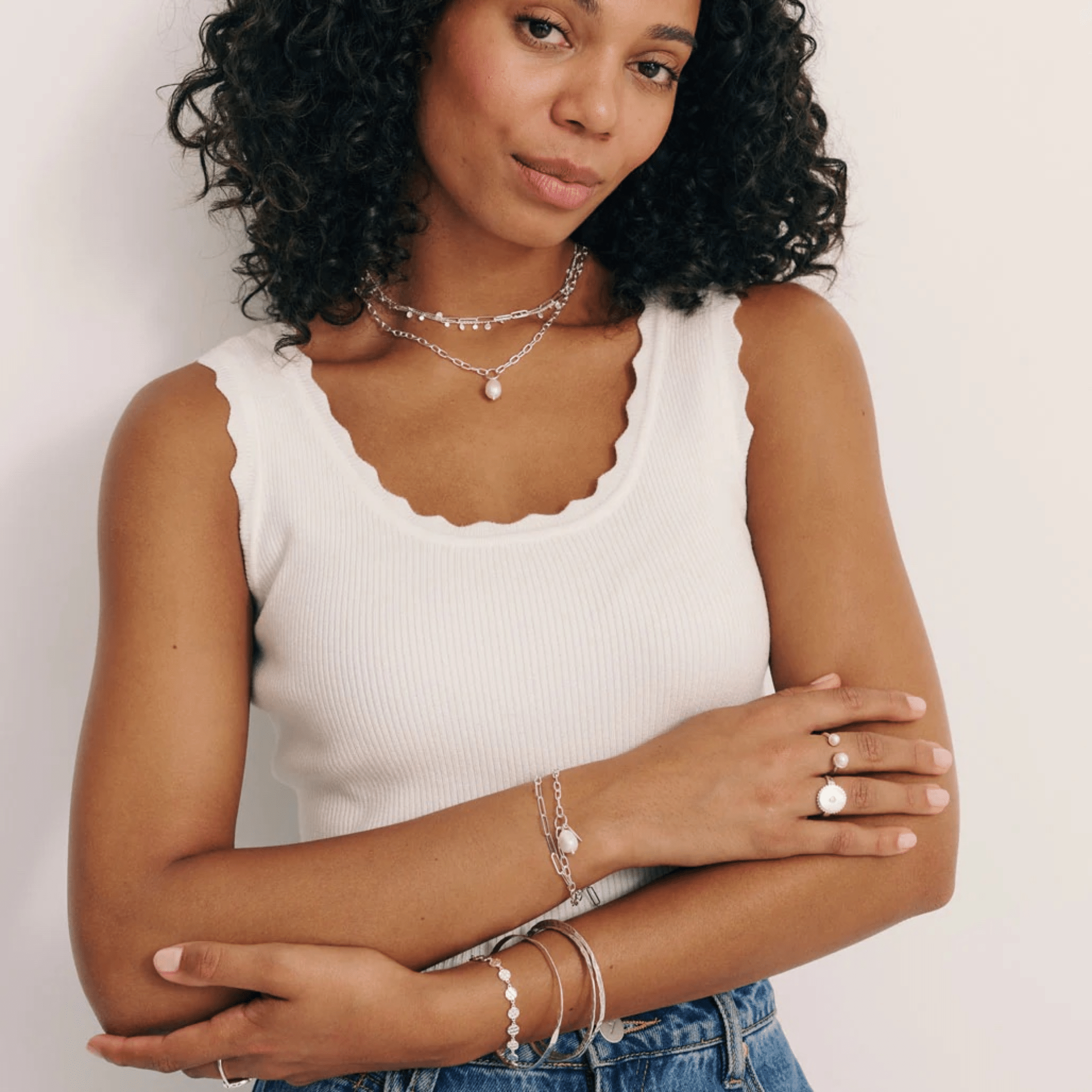 Bracelet Aphrodite Goddess Pearl Drop Sterling Silver - Whatever We Like -