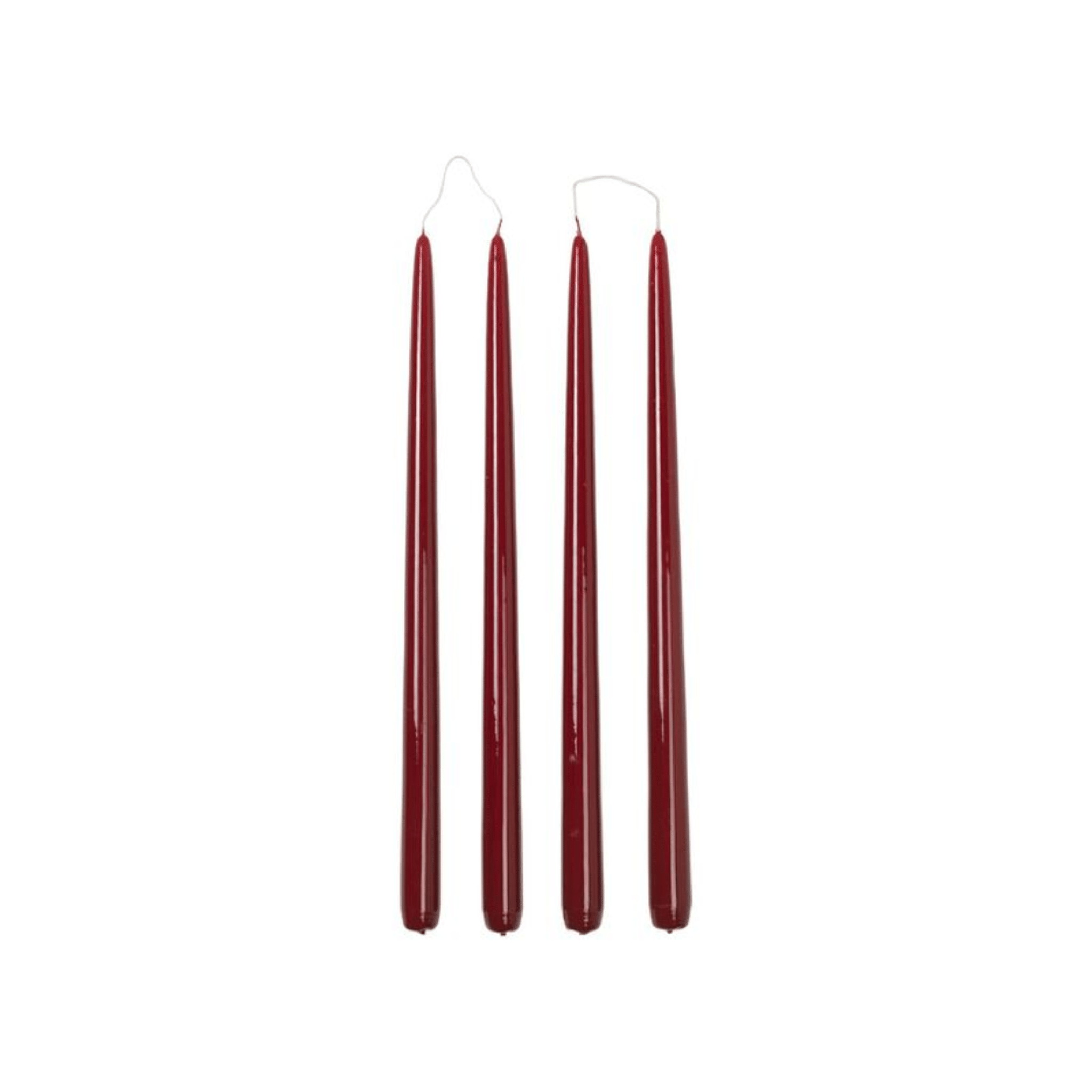 Candles Glossy Burgundy Box of 4 - Whatever We Like -