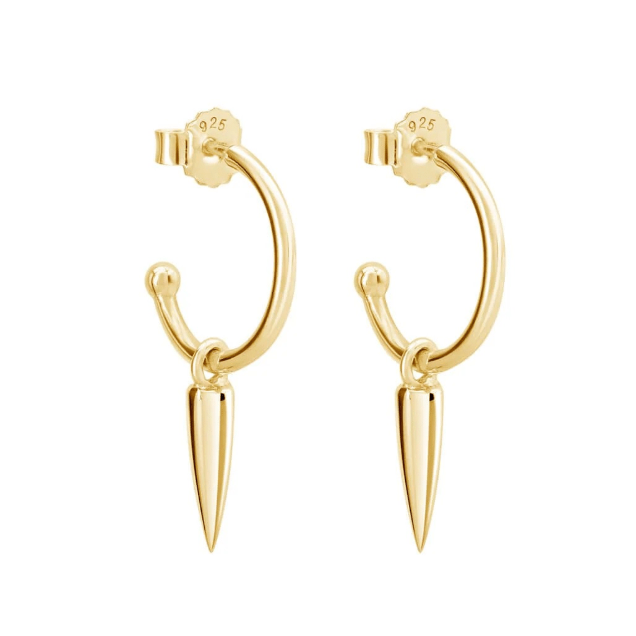 Earrings Dagger Hoops 18 KT Gold Plate - Whatever We Like -