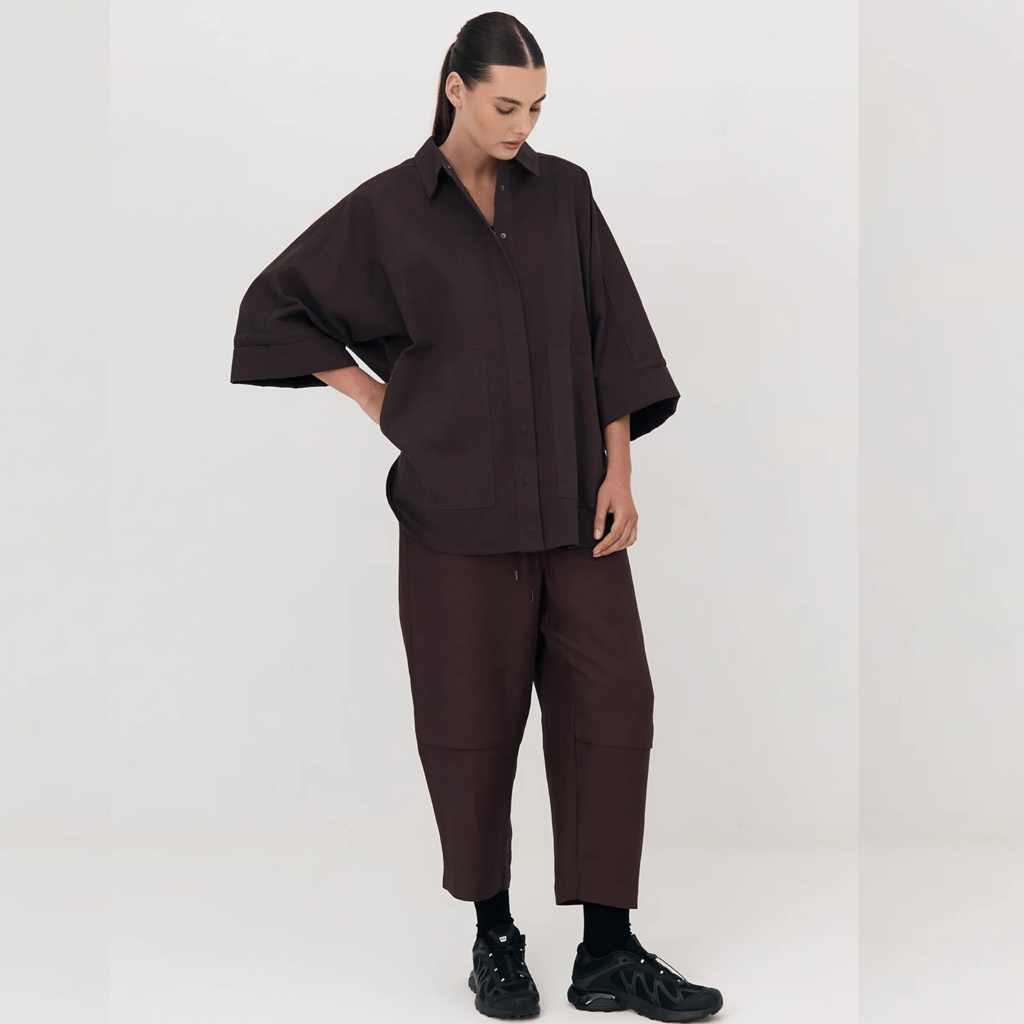 Josephine PANELLED PANT - Chocolate Plum - Whatever We Like -