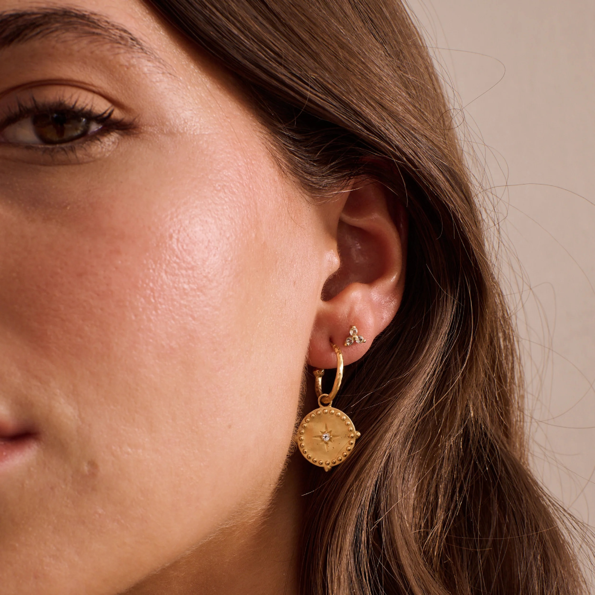 Earrings "Into The Light" 18 KT Gold Plate