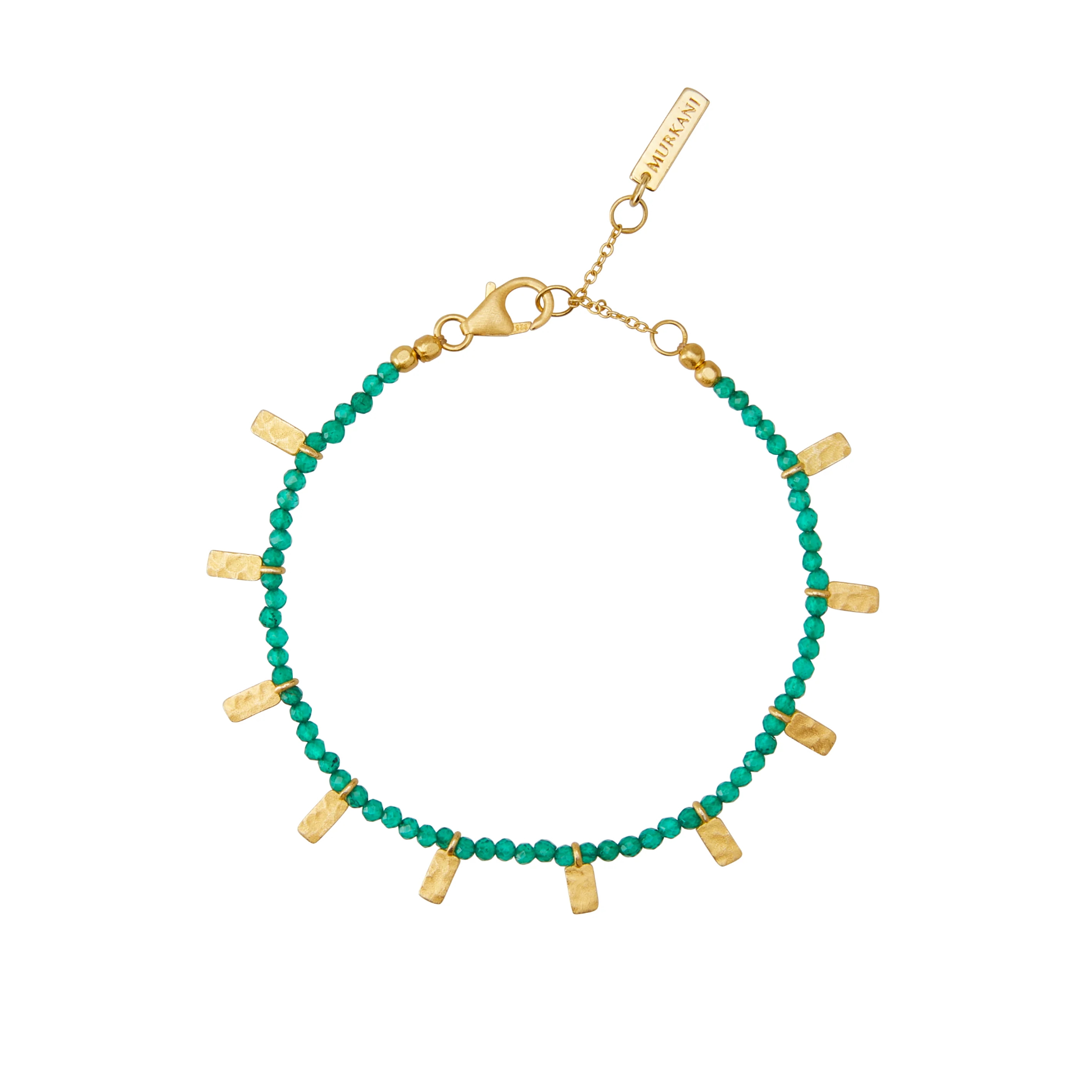 Bracelet "Wandering Soul" Green Onyx 18KT Gold Plate
