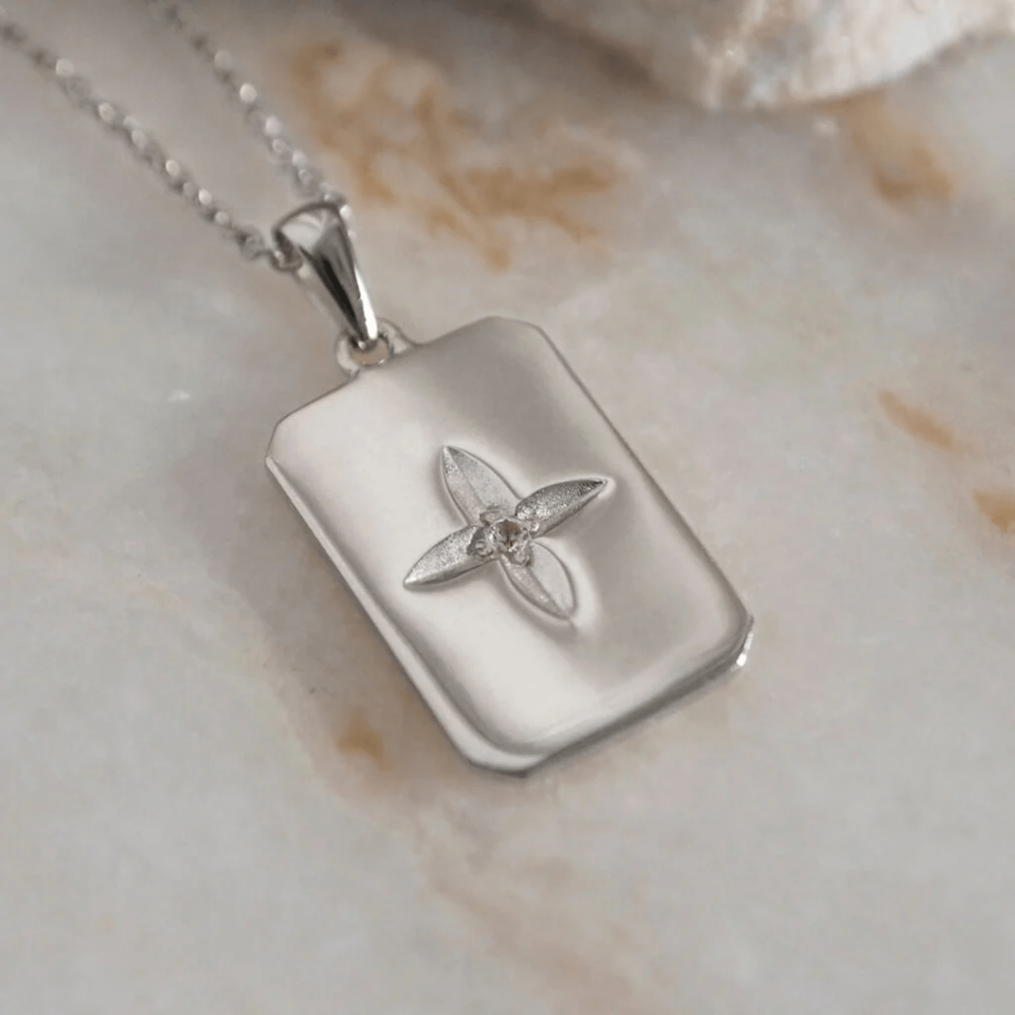 Necklace "Desert Flower" Pendant in Sterling Silver - Whatever We Like -