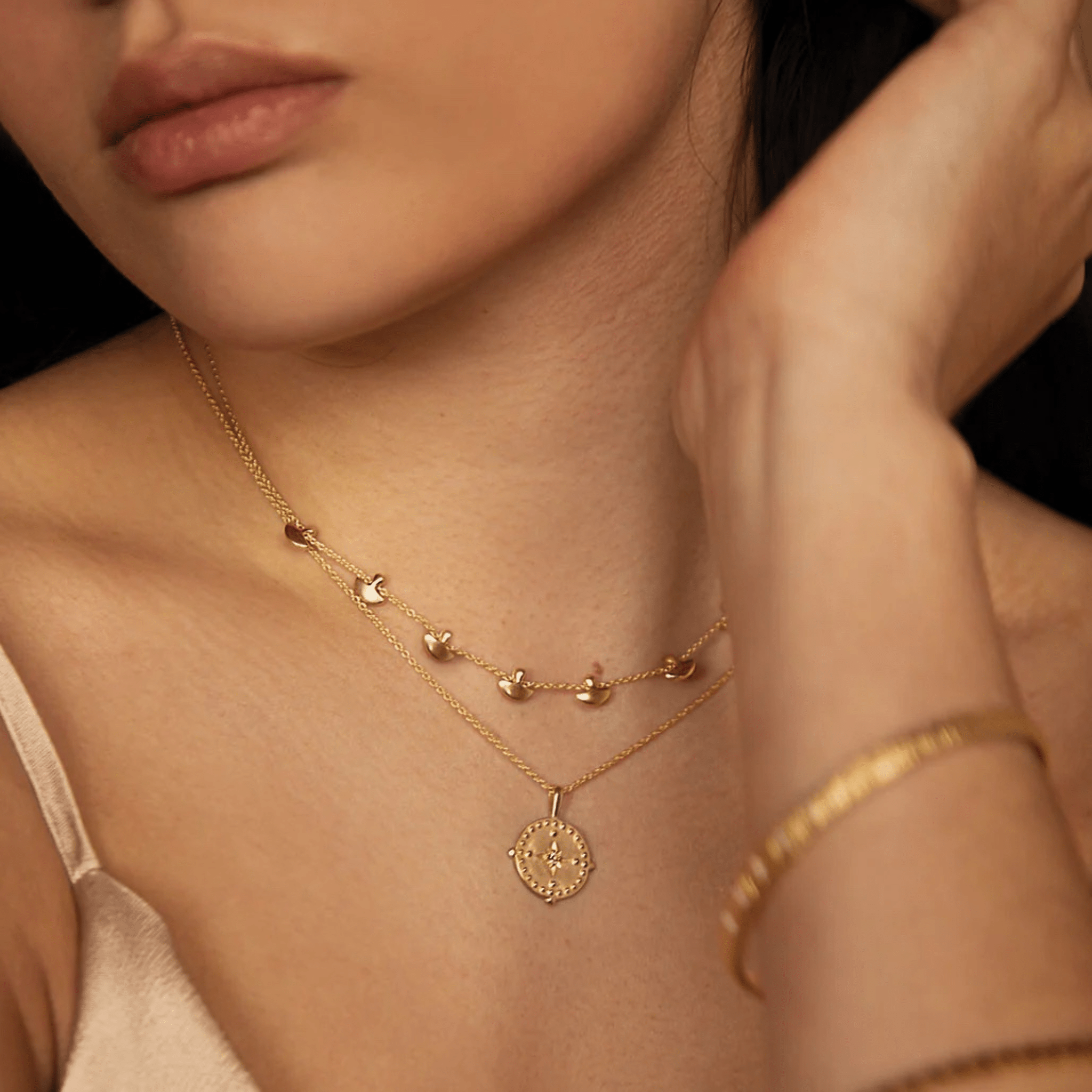 Necklace "Into the Light" Pendant 18 KT Gold Plate - Whatever We Like -