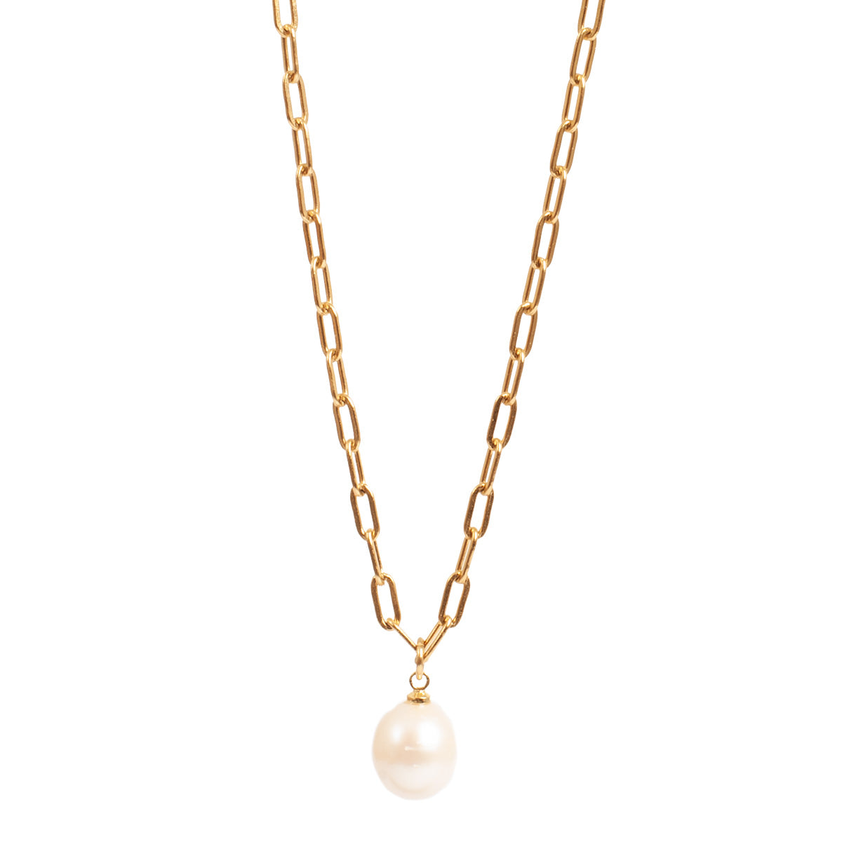 A&C Necklace Anchor Chain w Pearl