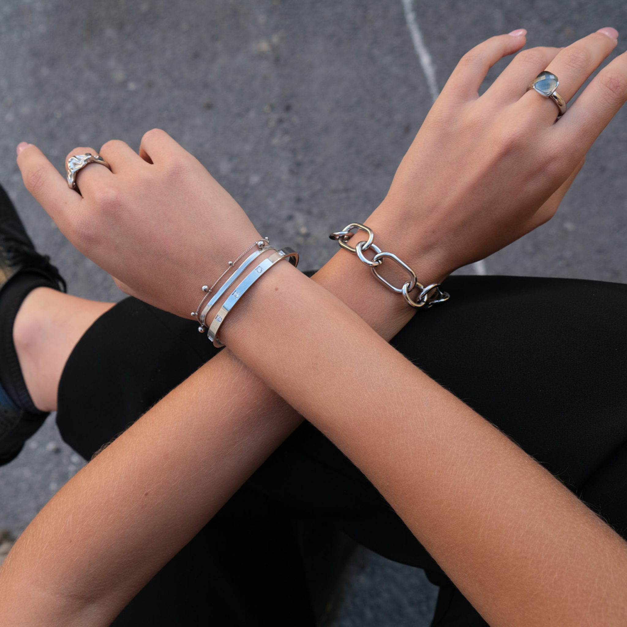 A&C Oslo Steel Bracelet w Mini Ball Drops