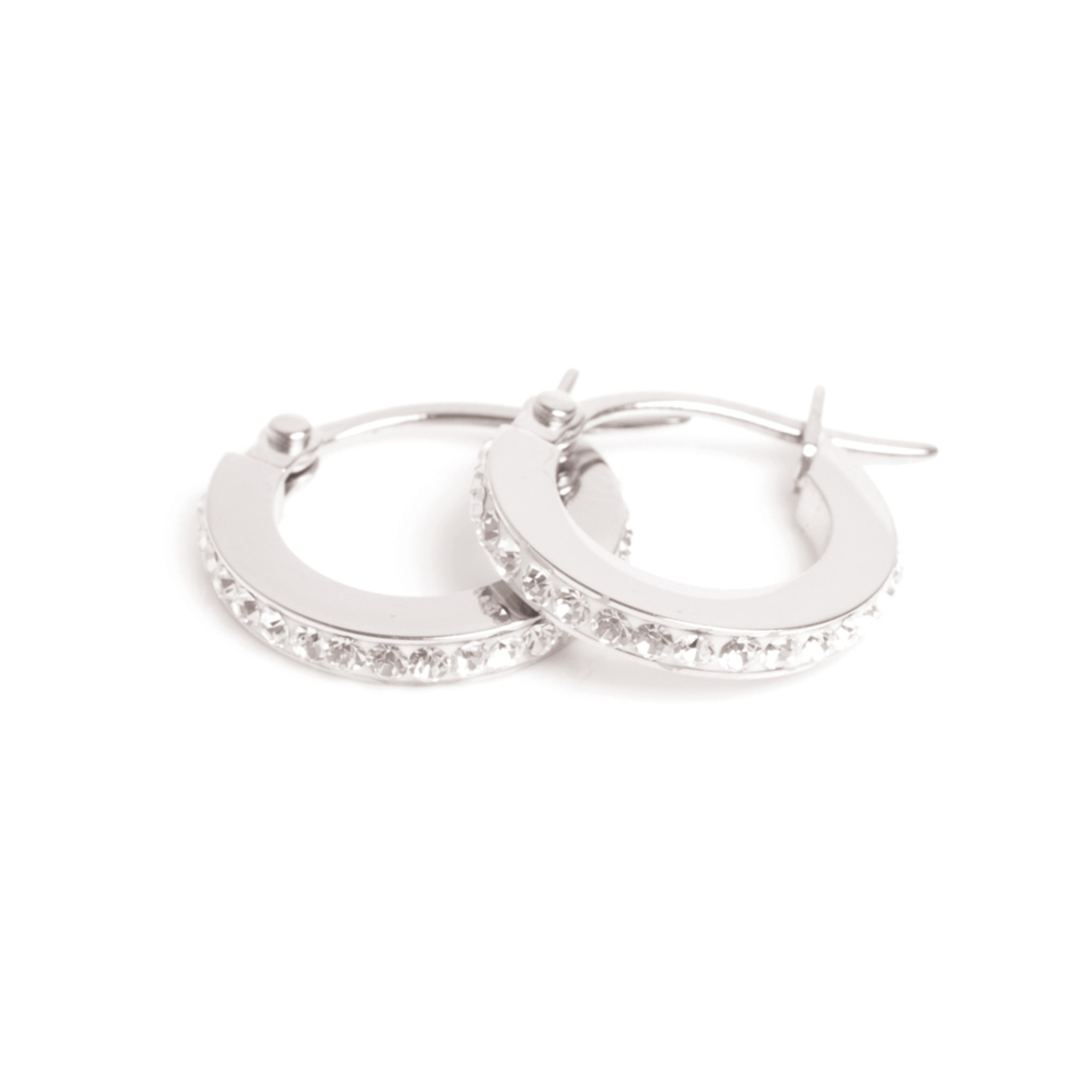 A&C Earrings Hoop CZ & Steel