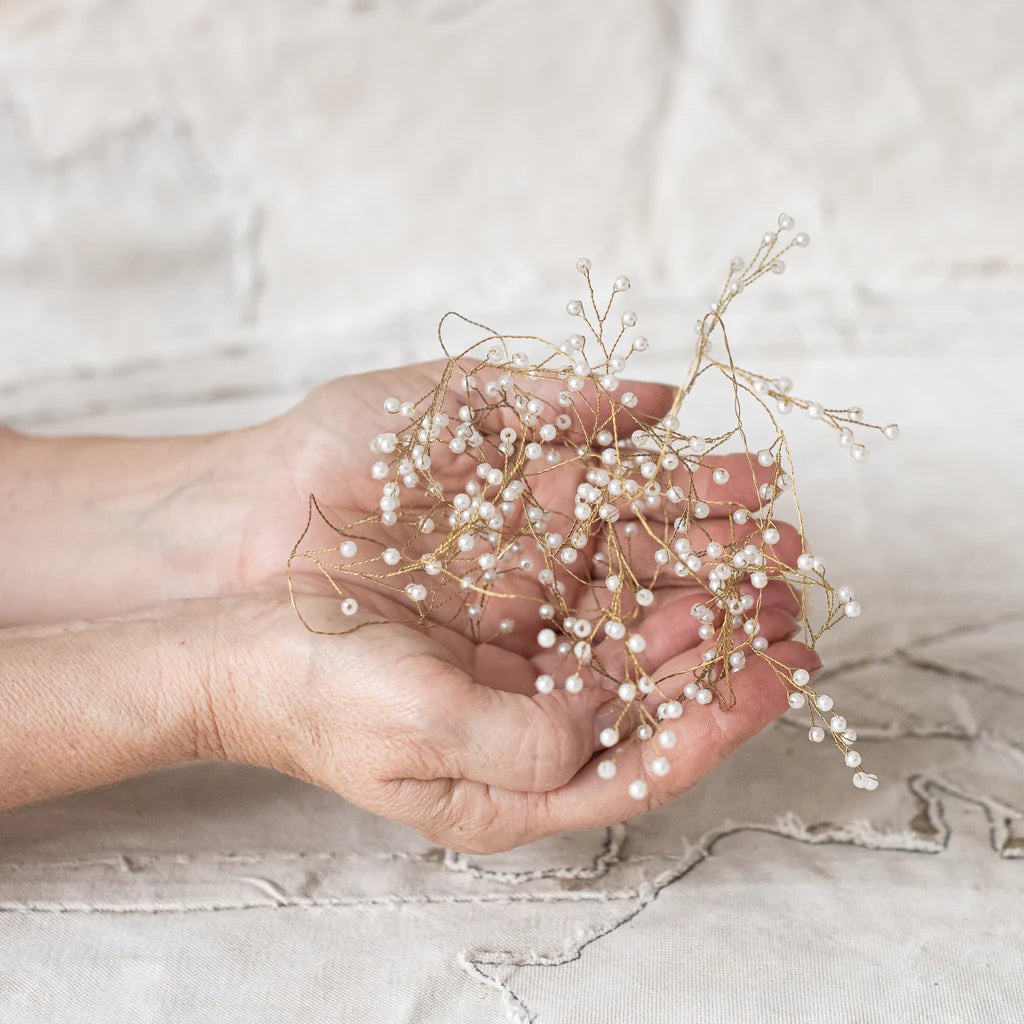 Beaded Pearl and Brass Garland