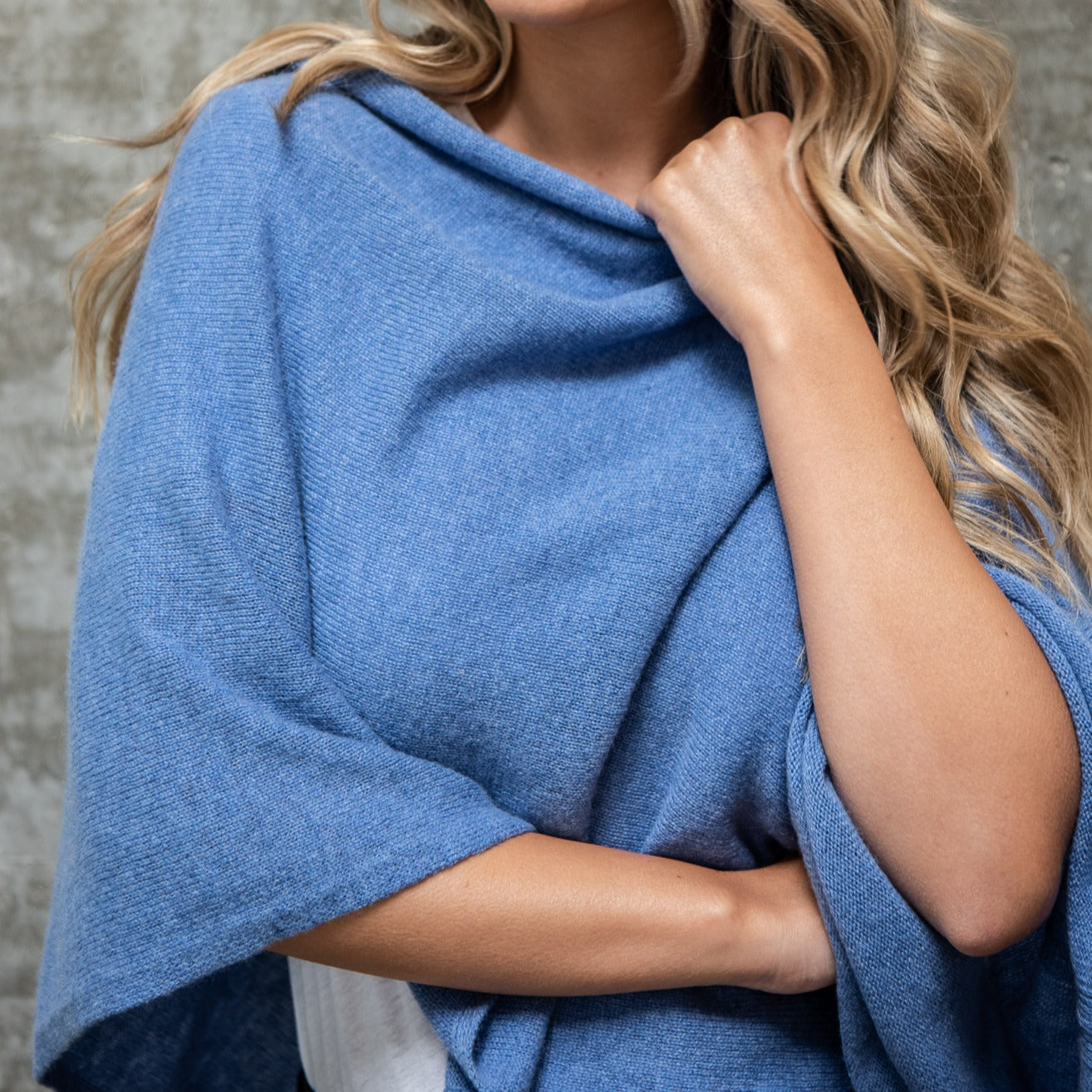 Cashmere Wrap CORNFLOWER BLUE