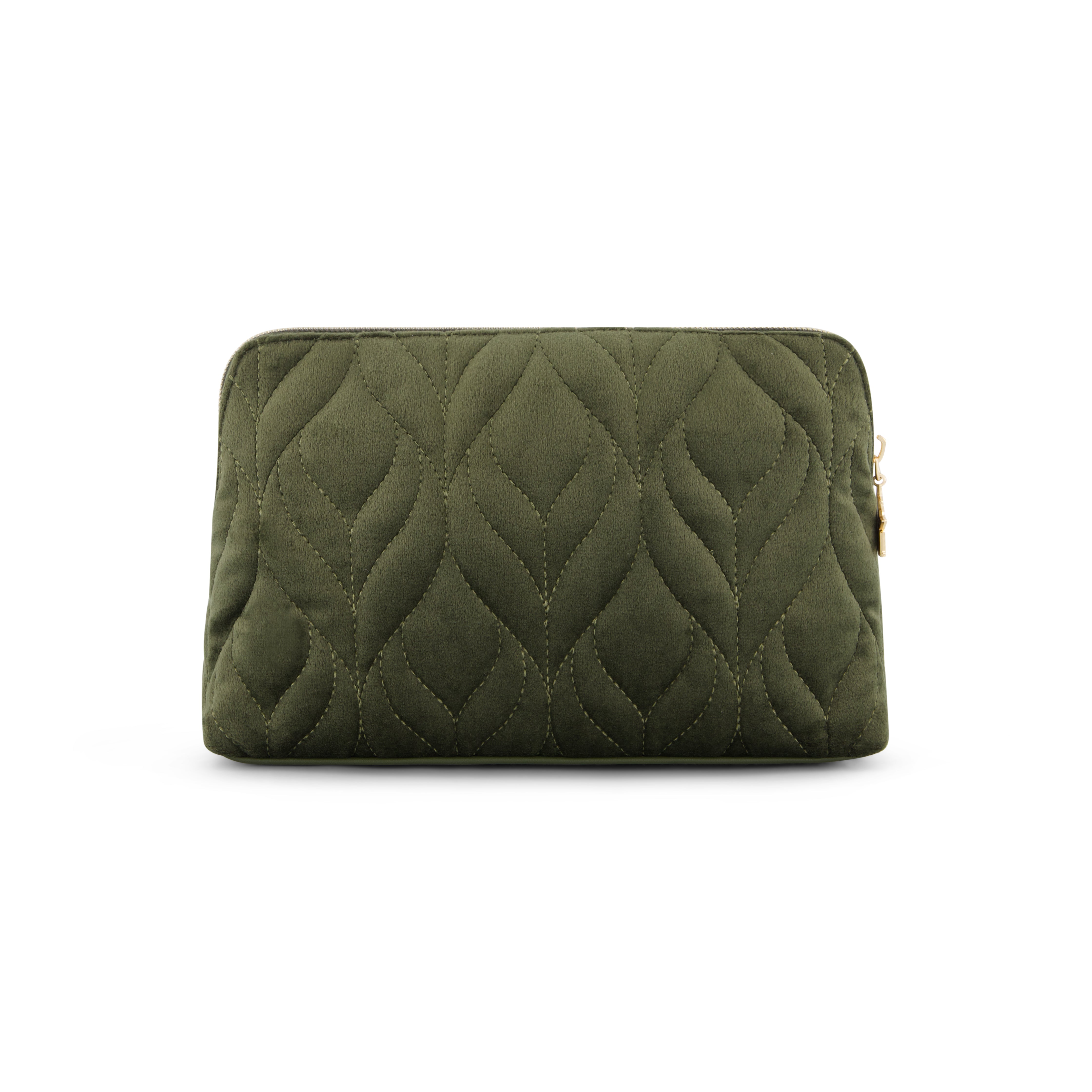 Flox Ahi Olive Velvet Cosmetic Case MEDIUM