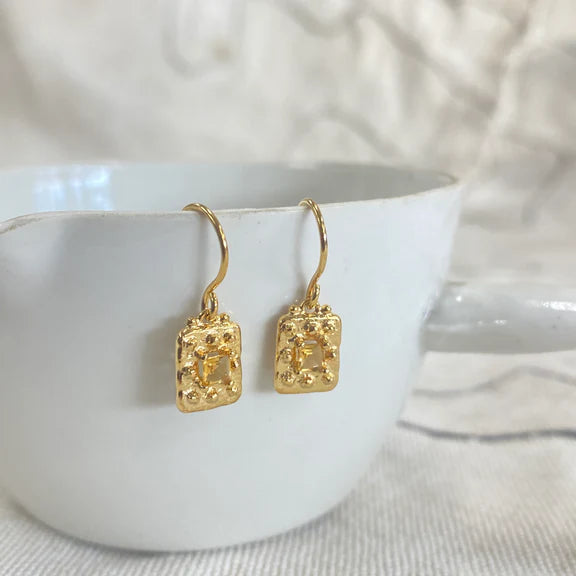 Gold Plated Earrings with Citrine