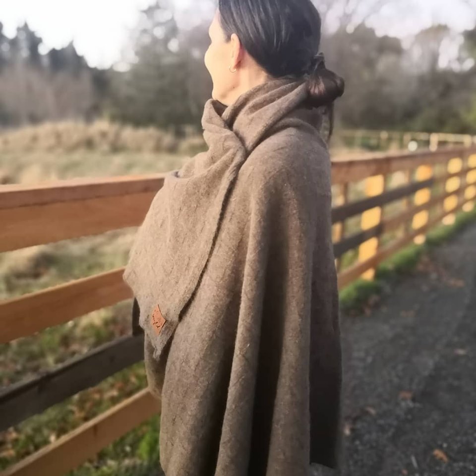 Wyld Hug Basketweave Blanket in Natural Brown