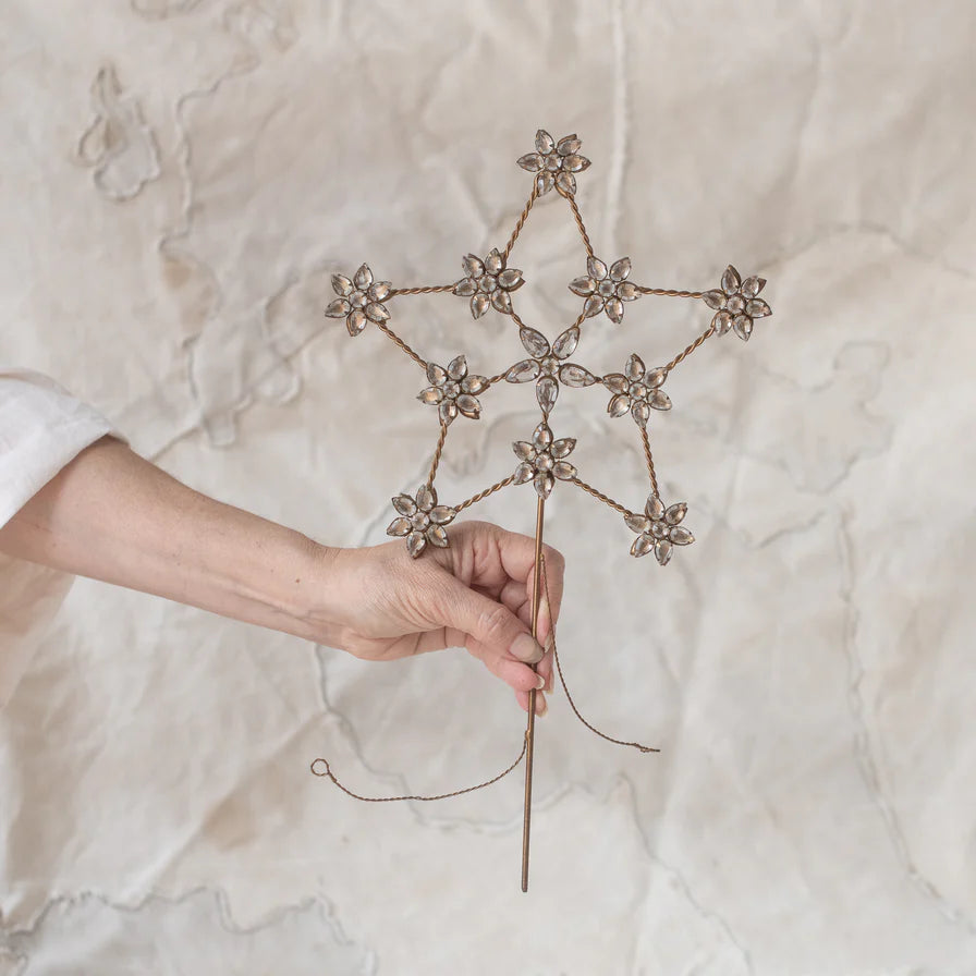 Tree Topper Star with Brass and Beaded Detail