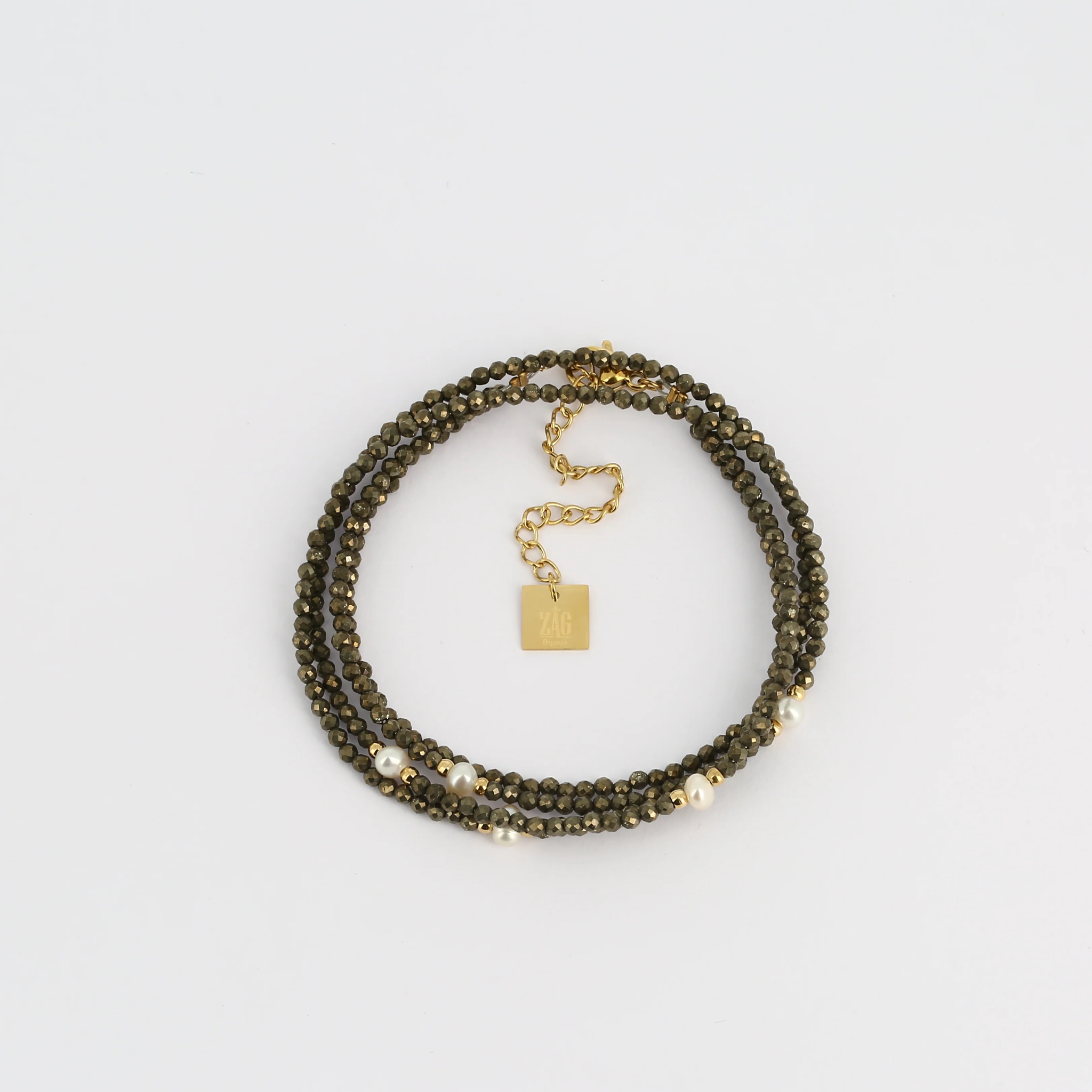 La Natura Bracelet - Pyrite & Pearl