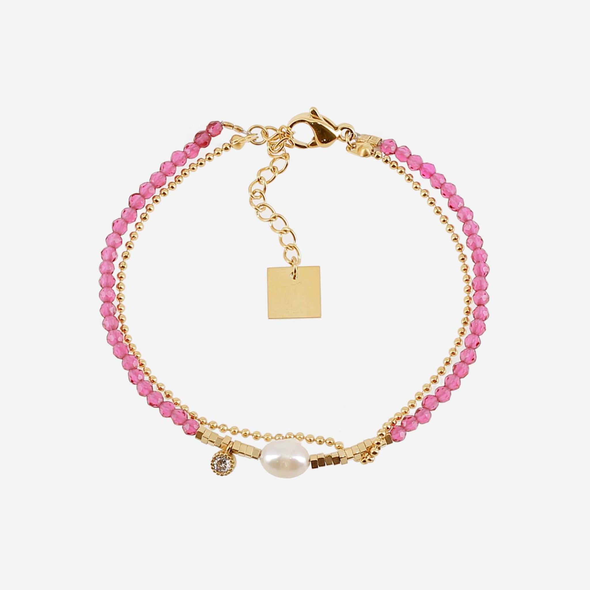 Candy Bracelet - Pink w Pearl