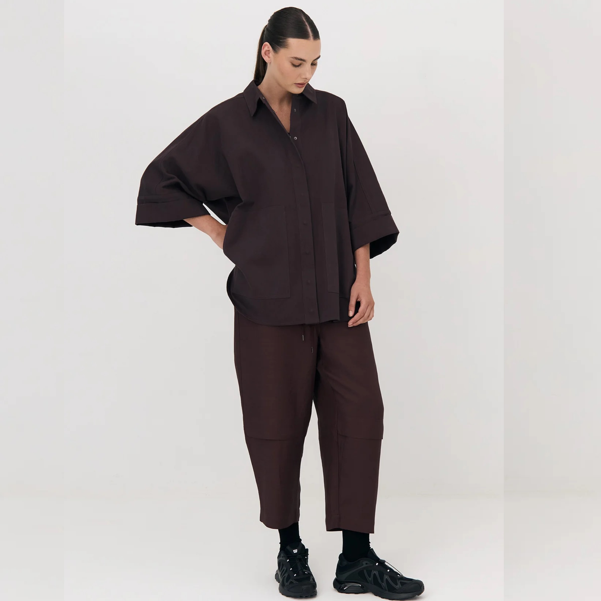 Josephine PANELLED PANT - Chocolate Plum