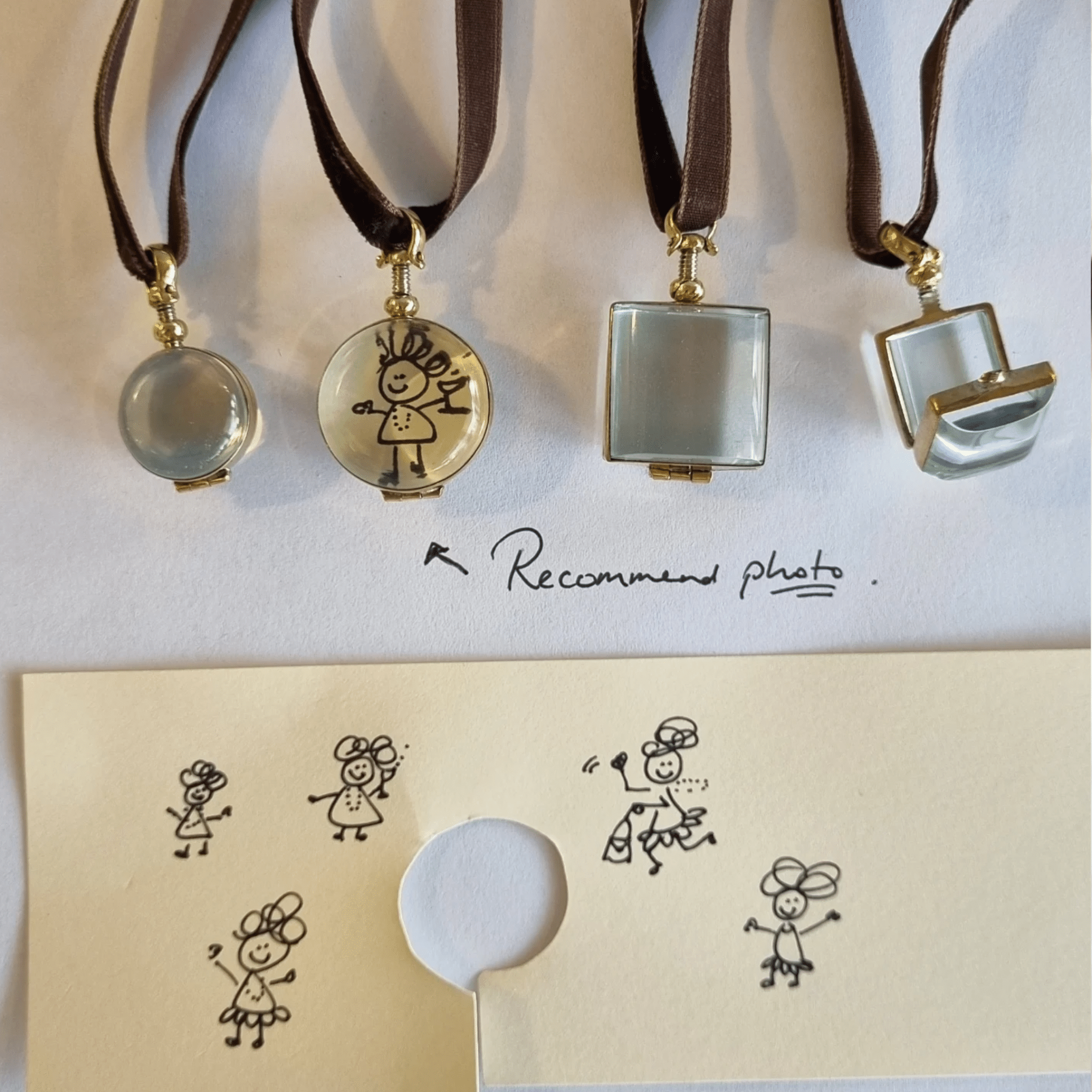 Locket Rock Crystal Med Square w Velvet Ribbon - Whatever We Like - 