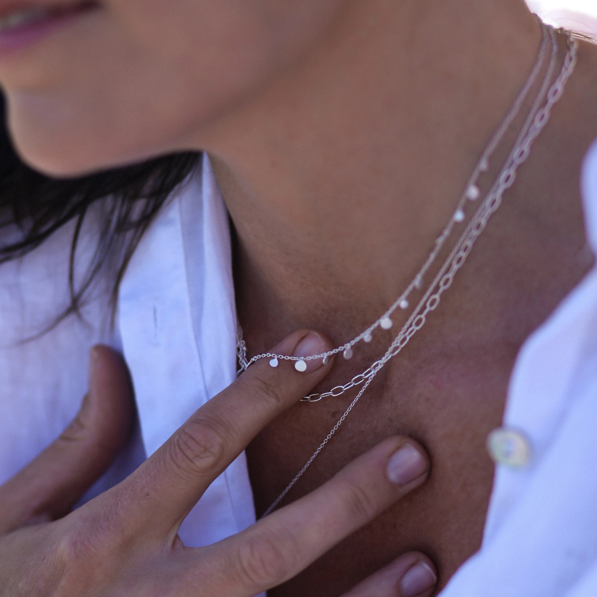 Necklace Coin Choker Sterling Silver