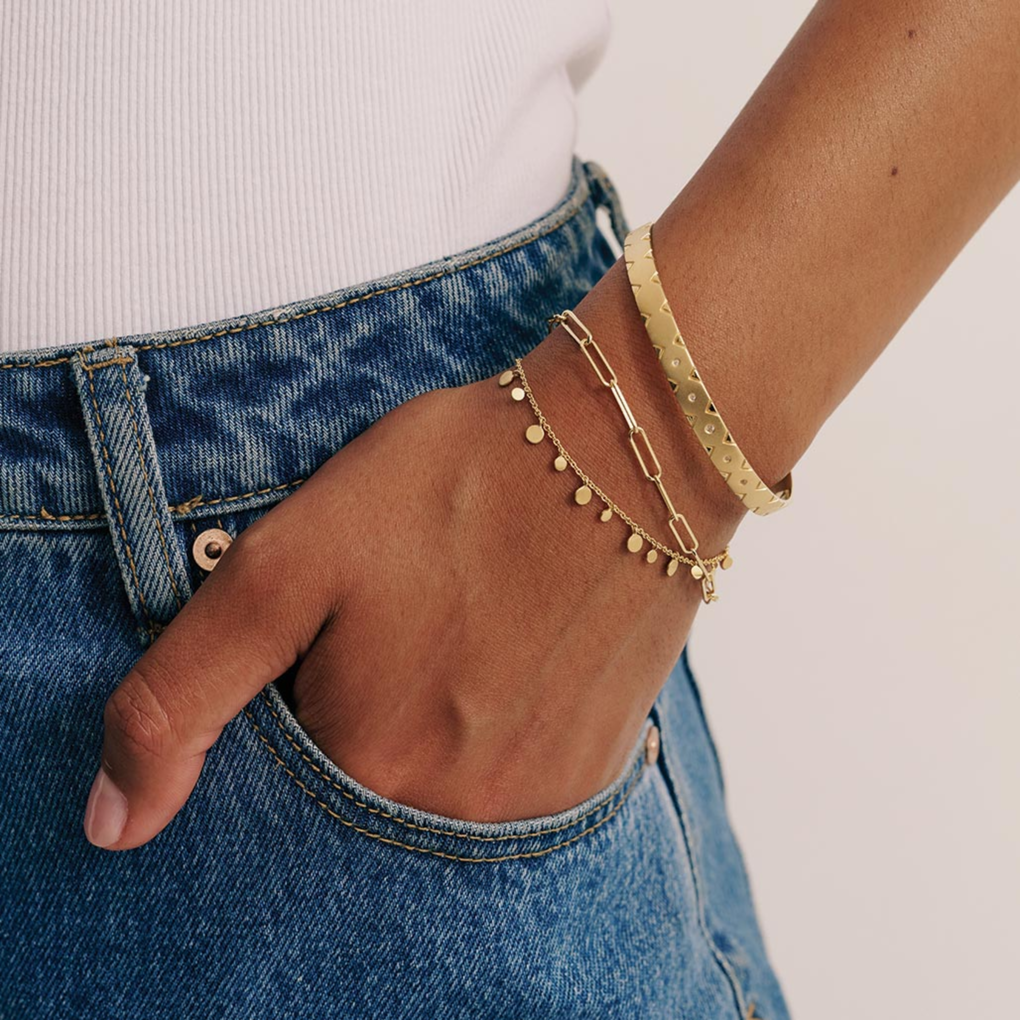 Coin Bracelet in 18kt Gold Plate