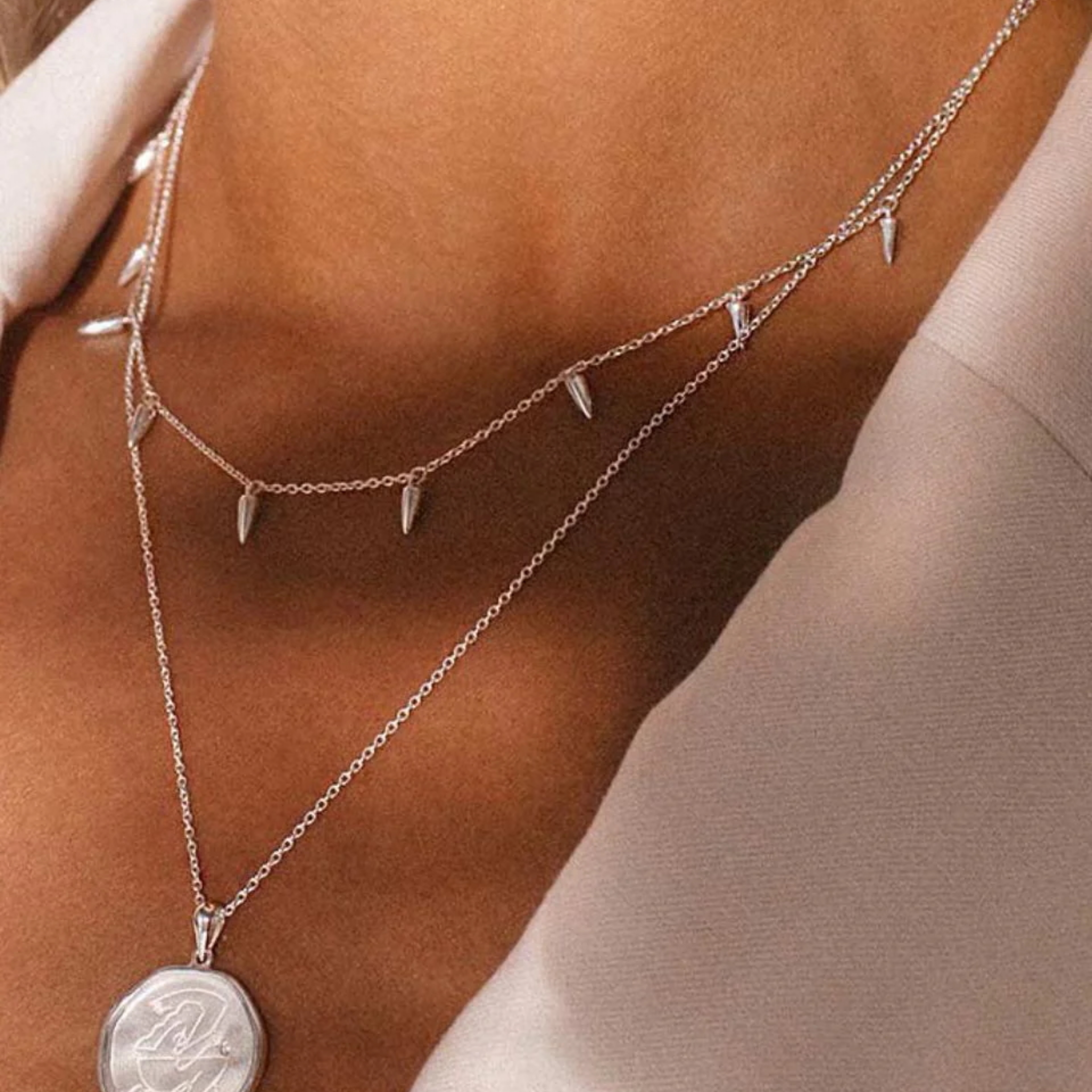 Necklace "Sahara" Dagger Choker Sterling Silver