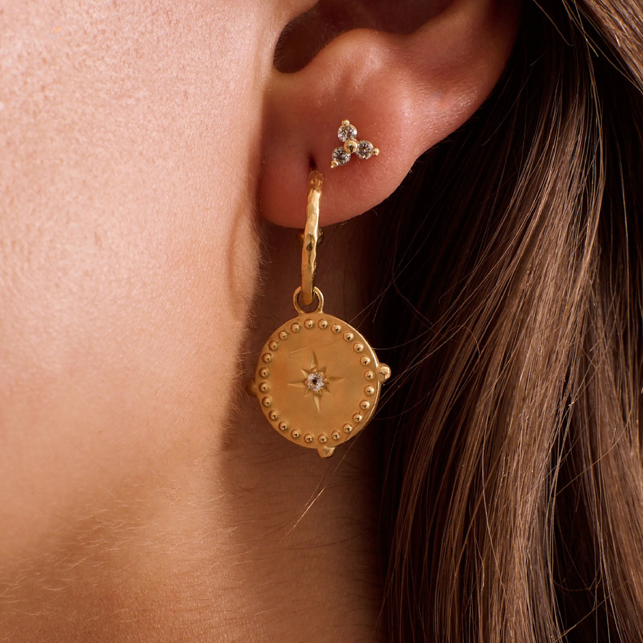 Earrings "Into The Light" 18 KT Gold Plate