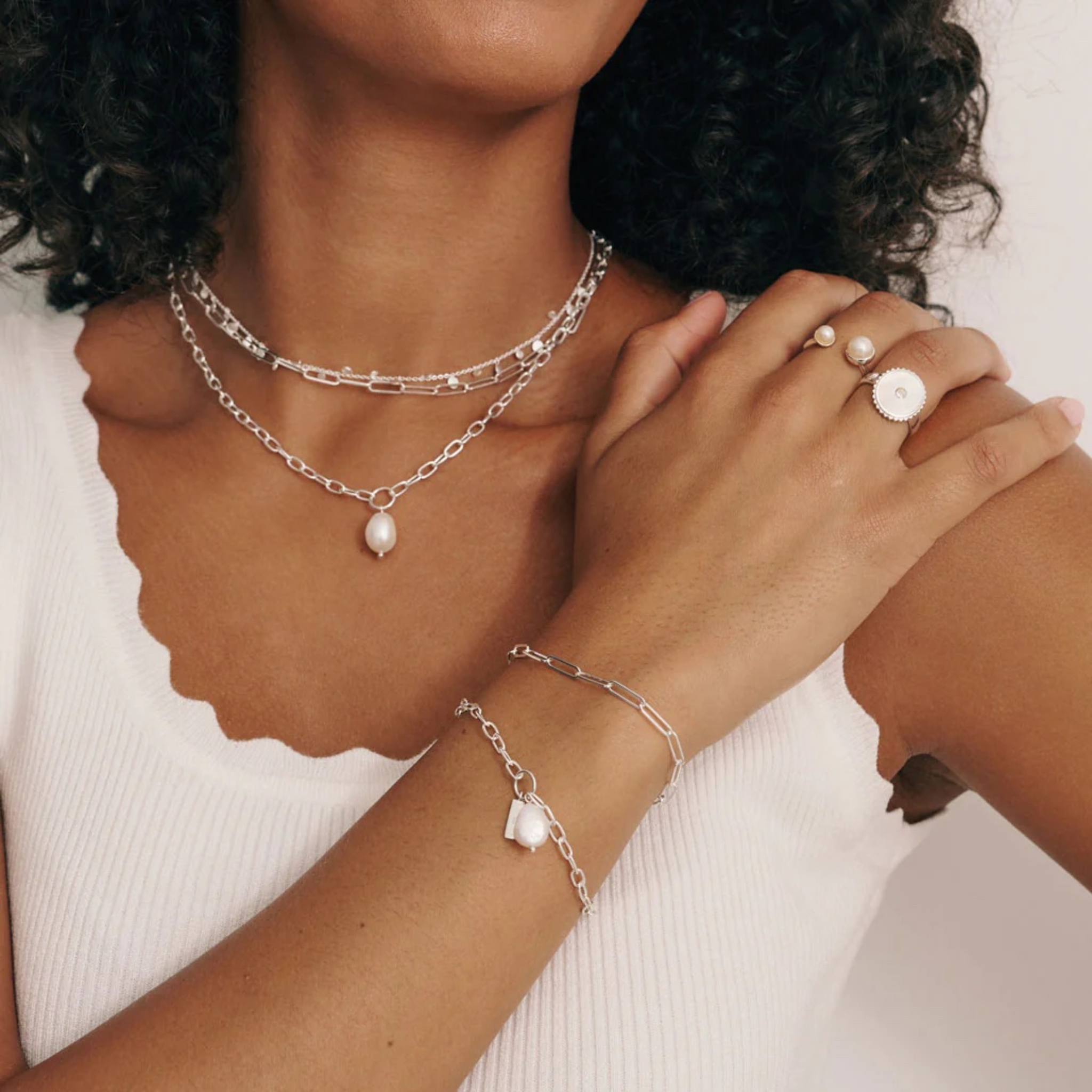 Bracelet Aphrodite Goddess Pearl Drop Sterling Silver
