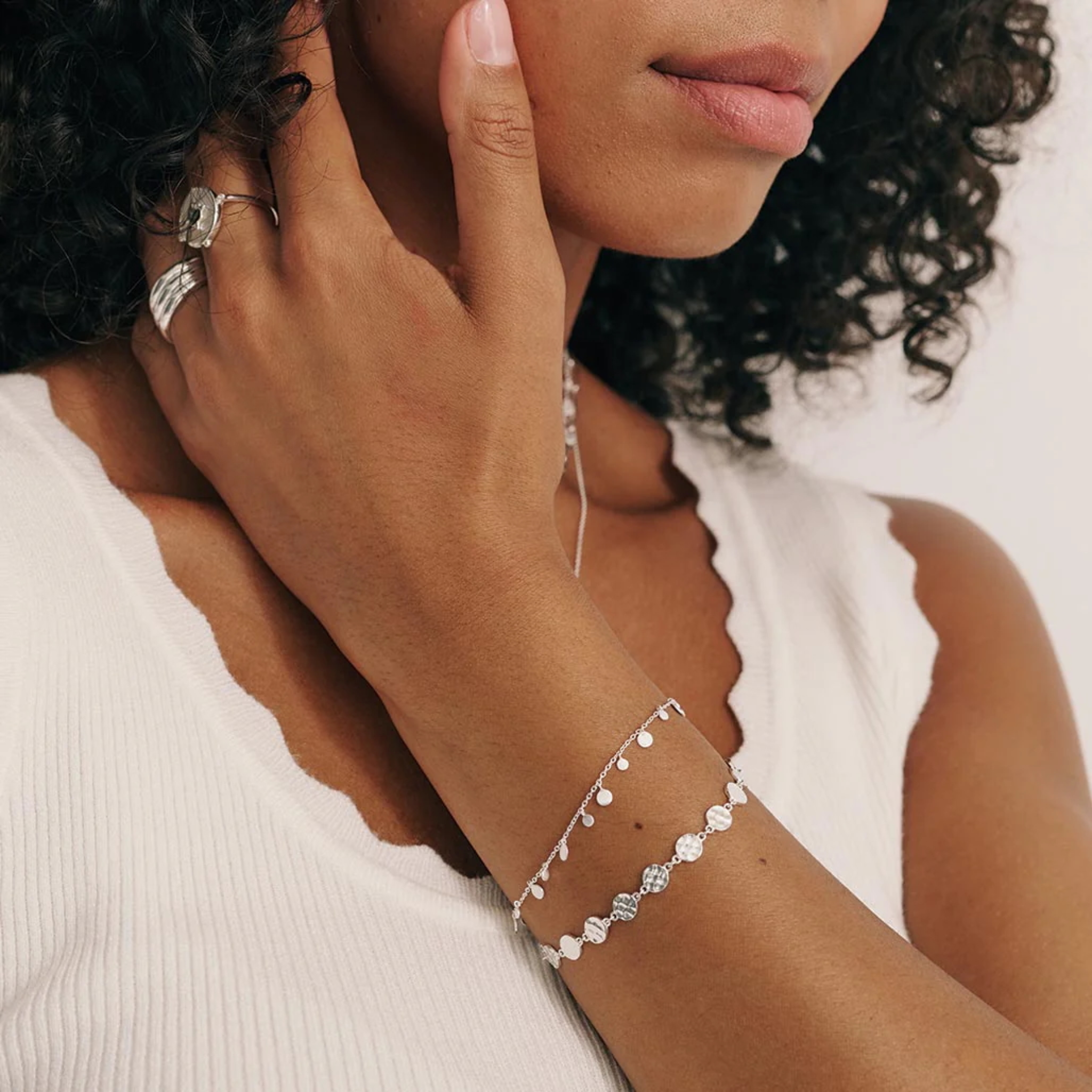 Coin Bracelet in Sterling Silver