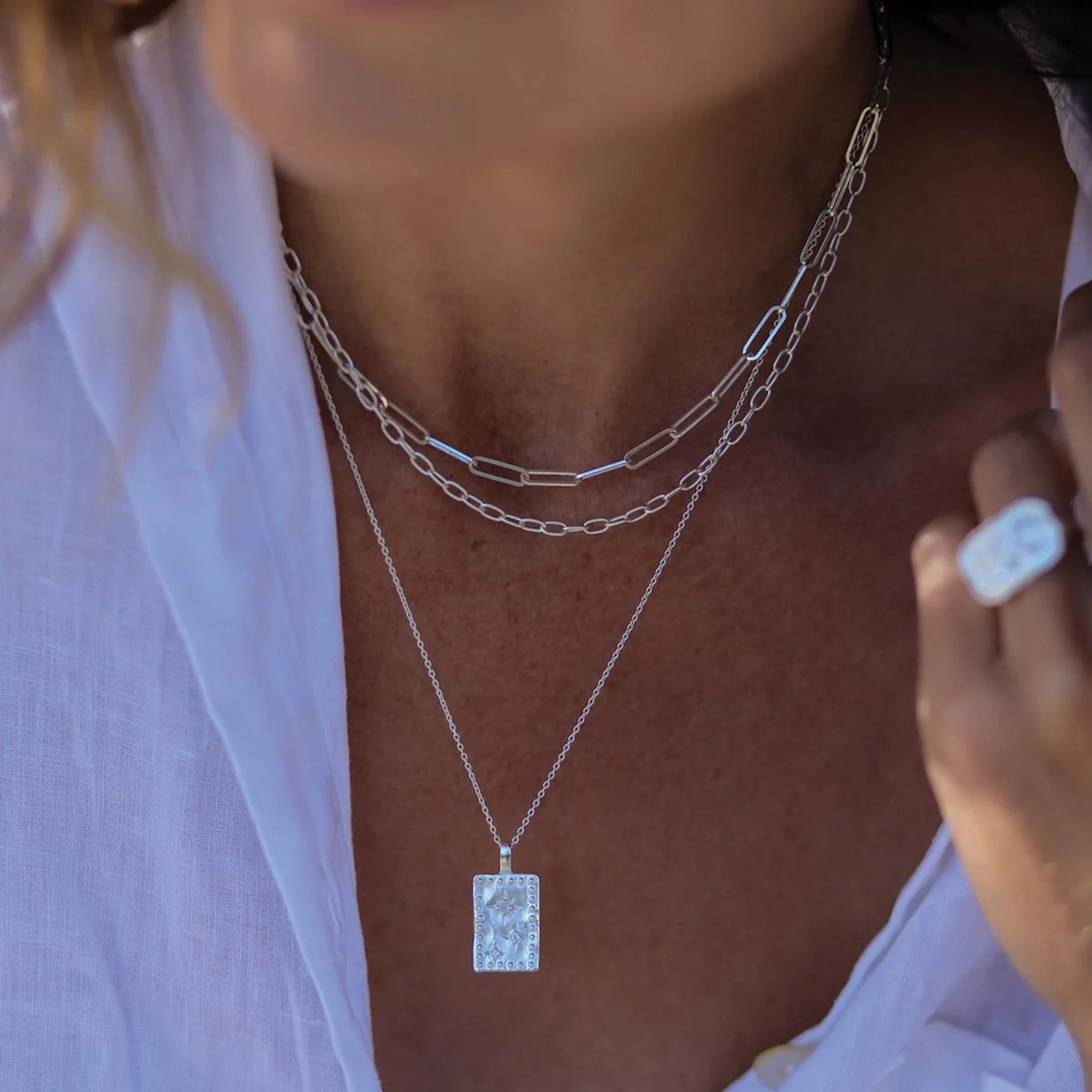 Necklace Anchor Choker Sterling Silver