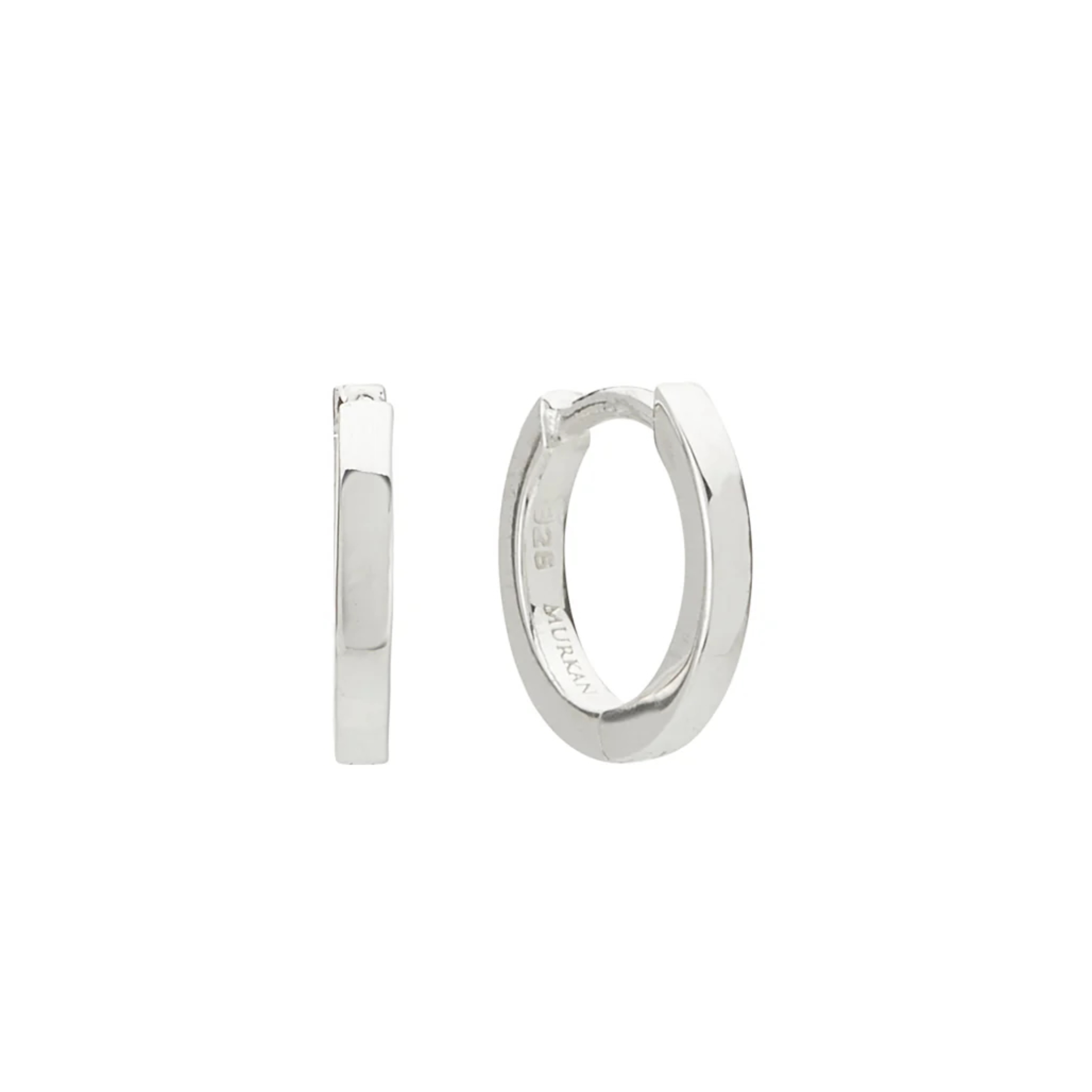 Earrings 11mm Plain Huggies Sterling Silver